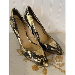 Via Spaga pumps black & gold snakeskin 8 1/2